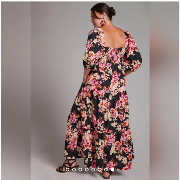 Anthropologie Maxi Dress XL Black, Pink, Red, Orange, Peach - Picture 3 of 10
